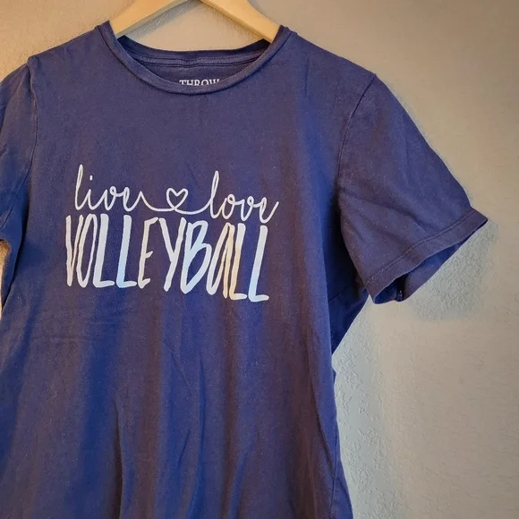 Live love volleyball navy blue short sleeve shirt Size M - Picture 4 of 6